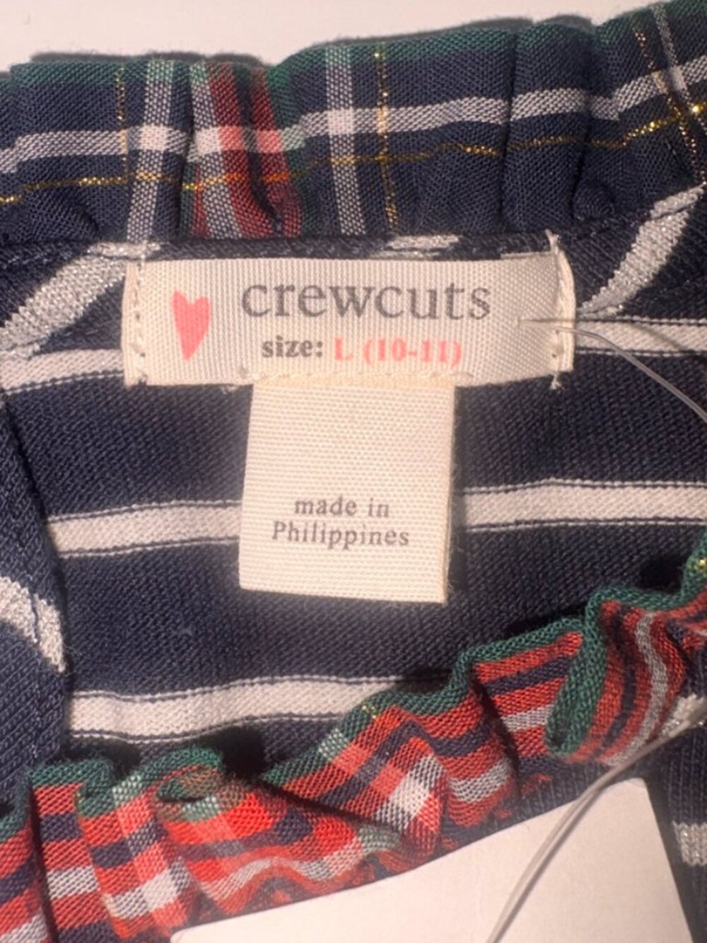 NEW NWT Crewcuts by J.Crew Girls TwoFer Plaid Stripe Shimmer Dress - L (10-11) - Picture 10 of 11
